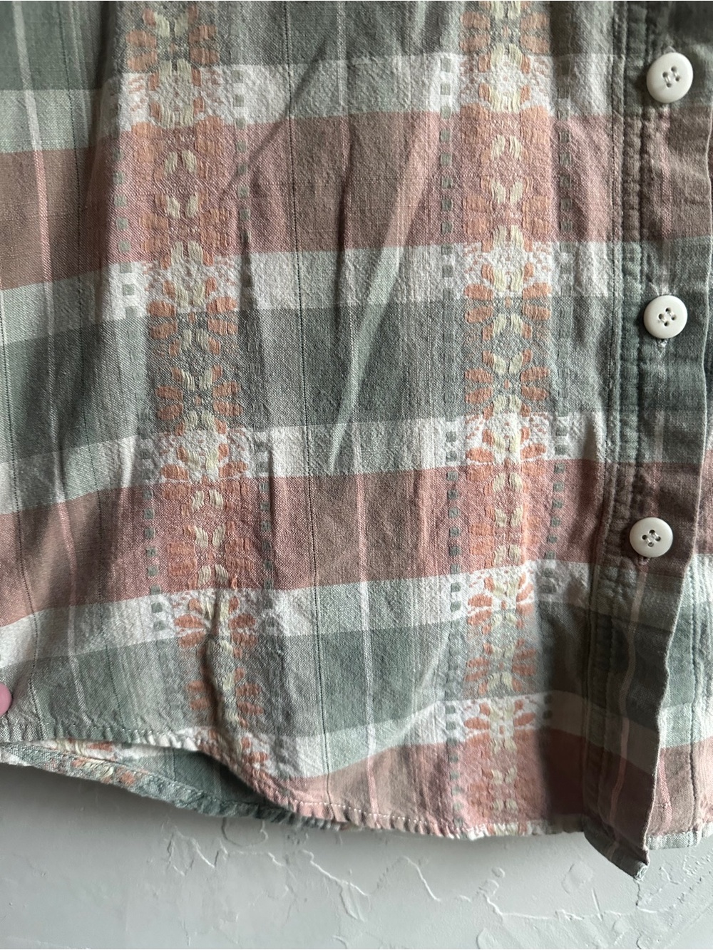 Cabin Creek Plaid Cotton Shirt Prairie Cabincore Granola Heritage Western M - Picture 3 of 10